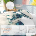 thumbnail image 2 of 3 Piece Peacock Feather Duvet Cover Set Twin Size,Microfiber Comforter/Quilt Cover with Corner Ties and 2 Pillowcases,Teal Ethnic Rustic Farmhouse Elegant All Season Soft Bedding with Zipper Closure, 2 of 8