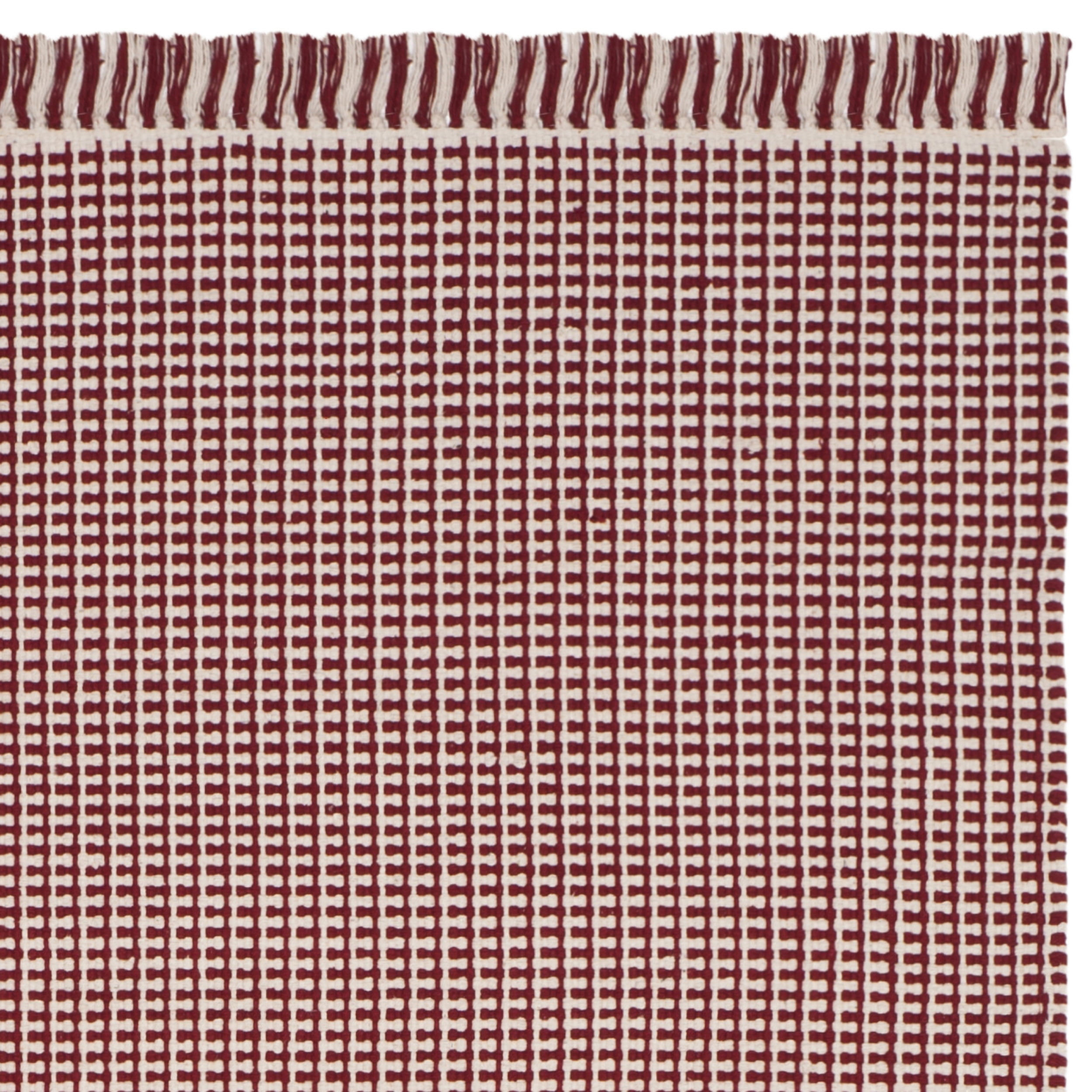 SAFAVIEH Montauk Patton Geometric Cotton Area Rug, Ivory/Red, 6' x 6' Square