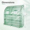 thumbnail image 3 of Aoodor 7x3x7 FT Lean to Greenhouse for Outdoors, Portable Walk-in Greenhouse with Shelves, Steel Frame with PE Cover, Anchor and Ropes, Green, 3 of 6