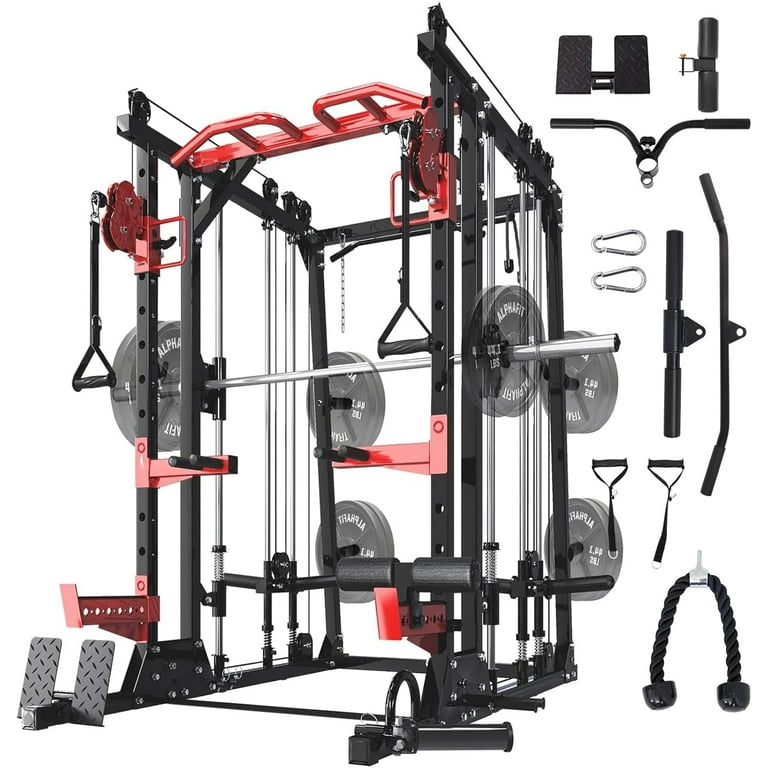 Hlivelood Smith Machine Home Gym, 2000LBS Multi-Function Power