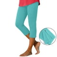 thumbnail image 2 of Aihuaihua Capri Leggings for Women Zipper Leg Plus Size Summer Casaul High Waisted Knee Length Stretchy Workout Yoga Cropped Capris Pants Sky Blue XXXL, 2 of 8