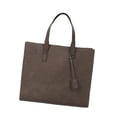 thumbnail image 4 of Bolso de mano de cuero PU para hombre, maletín informal para regalo de cumpleaños en la calle, desplazamientos Café, 4 of 8