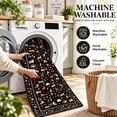 thumbnail image 5 of Lecolaco 2’x3' Floral Cat Small Area Rug, Washable Indoor Door Mat, Soft Low-Pile Throw Rugs for Entryway, Kitchen, Black, 5 of 8