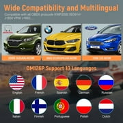 قارئ رمز فحص المحرك Autophix OM126P OBD2 مع أداة تشخيص اختبار بطارية السيارة BM310 12 فولت