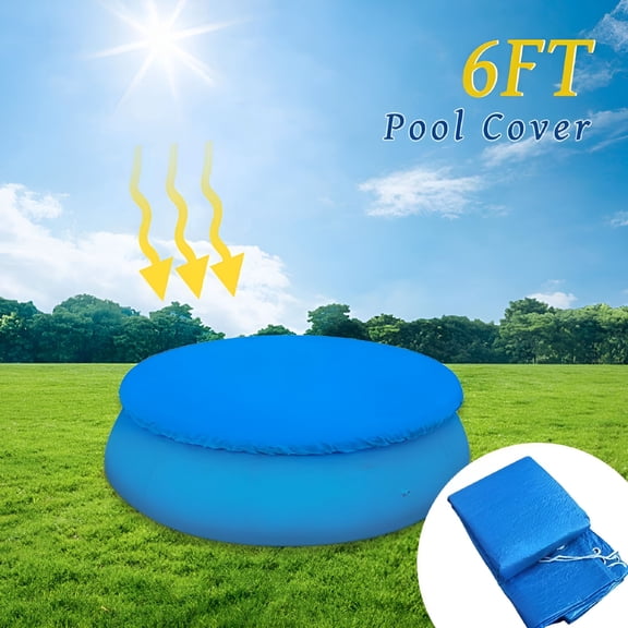 LAMIRO Solar Cover for Round Frame Pool,Dustproof Pool Cover Protector,for 6,8,10,12ft Above Ground Pools