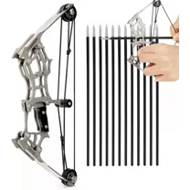 Mini Compound Bow and Arrow Set with 12 Arrows Mini Archery Bow Practice Set