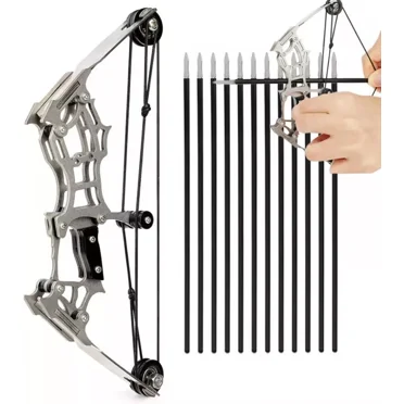 Mini Compound Bow and Arrow Set with 12 Arrows Mini Archery Bow Practice Set