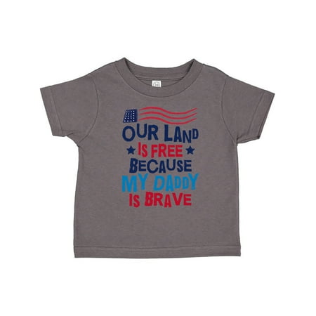 

Inktastic Land is Free Daddy is Brave Military Gift Toddler Boy or Toddler Girl T-Shirt