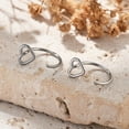 thumbnail image 3 of 100pcs 304 Stainless Steel Heart Hoop Nose Rings Stainless Steel color 8.5x10.5x5.5mm, 3 of 5