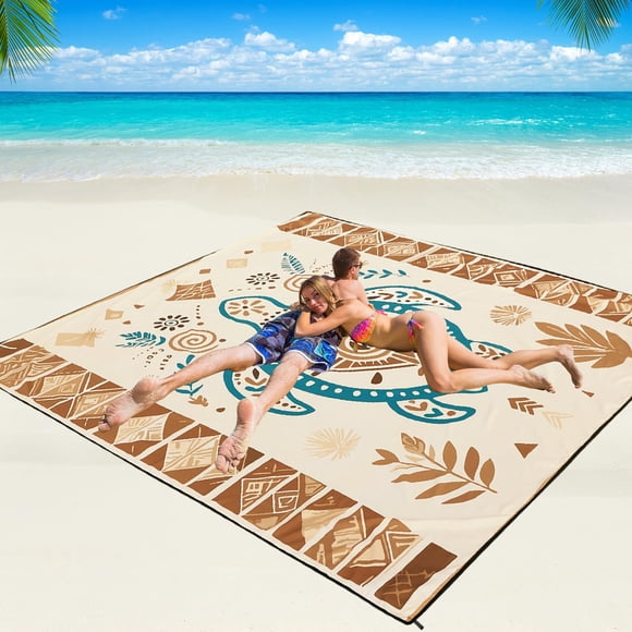 Alfombra de playa Blanket WIWIGO, impermeable y resistente a la arena, 201 x 211 cm