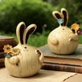thumbnail image 6 of SMKE Easter Bunny Ornaments For Home,Study & Pub Styling,5.11" Charming Resin Rabbit Figurines To Add Sweetness To Your Workspace,Durable Resin Easter Bunny Figurines With Hand-Painted Flowers, 6 of 9