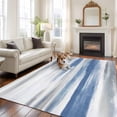 thumbnail image 2 of Non-Slip Rug Pad Rugs Blue Gradient Oil Painting Art Rectangle Area Rugs 5x7Ft Soft Carpet Pads for Living Room Kids Room, Ombre Gray Stripes, 2 of 9