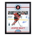 thumbnail image 1 of Jesper Bratt Autographed New Jersey Devils Graphic Rink 19x23 Frame, 1 of 2