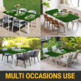 thumbnail image 5 of Botanical Flower Wreath Table Cloths for 4 Foot Rectangle Tables, Rustic Bow-Knot Green Black Plaid Patio Waterproof Elastic Fitted Tablecloths, Washable Rectangular Table Cover for Camping, 5 of 8