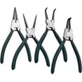 thumbnail image 1 of Snap Ring Pliers Set 4 Piece 7 Inch Internal External Circlip Kit Straight Bent Jaw, 1 of 8