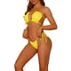 thumbnail image 3 of INSPIRAR CHIC Conjuntos de Bikini de Ropa de Playa para Mujeres con Volantes y Pliegues, 2 Piezas, Bikini de Corte Alto con Lazos Lateral, Trajes de Baño Talla X-Large Amarillo, 3 of 4