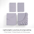 thumbnail image 3 of Mellanni Sheet Set Iconic Hotel Luxury Brushed Microfiber, Deep Pocket Sheet, 4 Piece Full Lavender, 3 of 7
