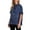 Blue, variant on Women's Tops T Shirts Polka Blouse Batwing Sleeves Tie Front Draped Tunic Stand Collar Pullover Tees