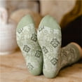 thumbnail image 6 of Xfvqtps Womens Flower Socks Art Mid Tube Knitted Literary and Artistic Comfortable Soft Cozy Warm Cotton Socks Green, 6 of 7