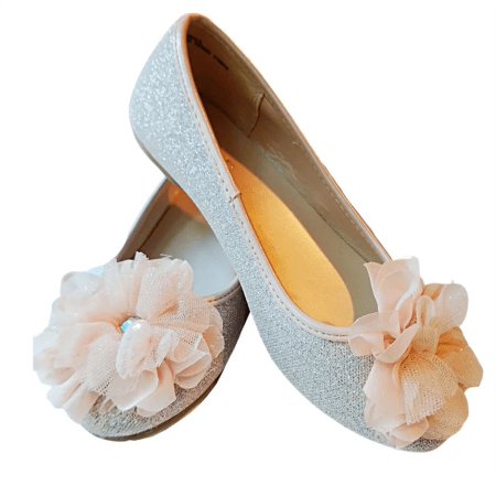 Children's Place Girl's Pink Glitter Ballerina Flats Size 12