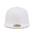 thumbnail image 2 of Men's New Era Tampa Bay Rays White on White 59FIFTY Fitted Hat, 2 of 5