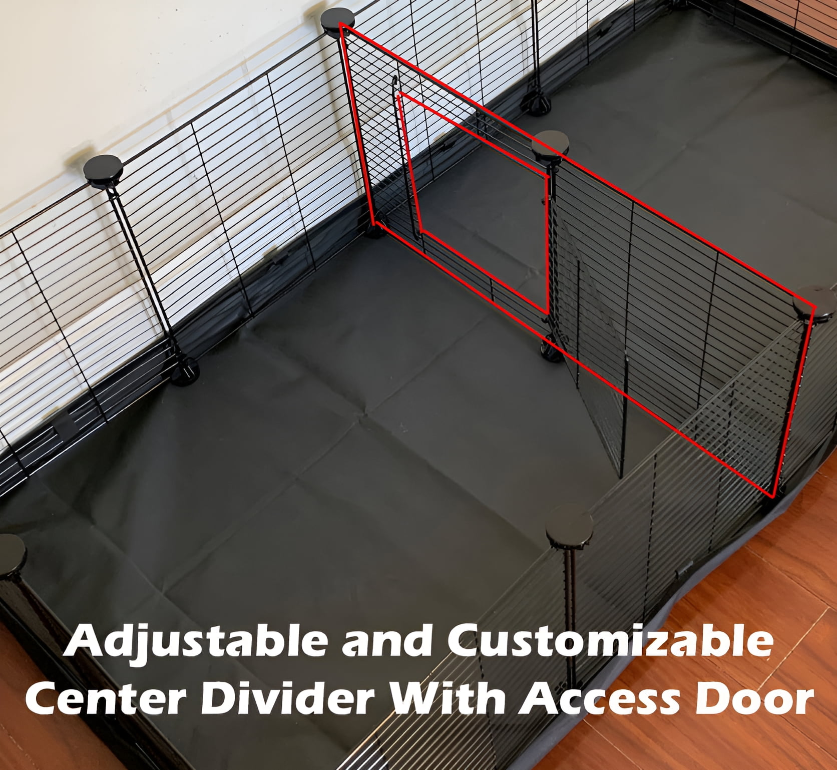 48" Extra Large Guinea Pig Rabbit Habitat Playpen Hamster Critters Center Divider Access Door Mouse Mice Gerbil Hedgehog Bunny Enclosure with Canvas Bottom