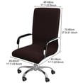 thumbnail image 4 of REGALWOVEN Stretch Office Chair Cover Jacquard Stripe Computer Chair Protector, Large, Coffee Color, 4 of 6