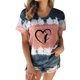 thumbnail image 1 of Mujeres Casual Cuello Redondo Manga Corta Estampado Jersey Blusa Camiseta Tops Sueltos OAVQHLG3B Store  lin121212, 1 of 4