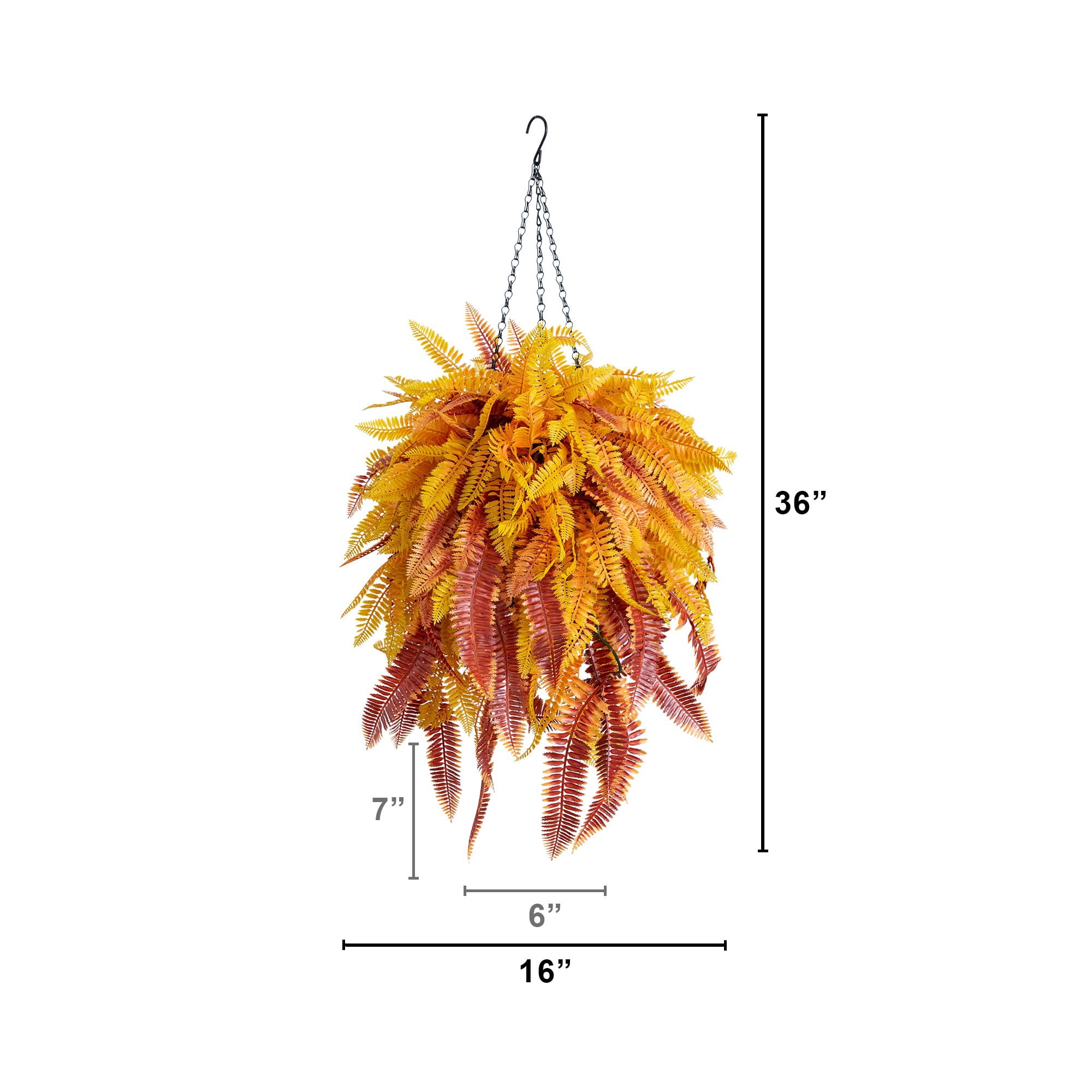 36in. UV Resistant Autumn Artificial Fall Fern Hanging Basket (Indoor/Outdoor)