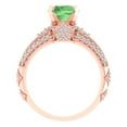 thumbnail image 4 of Clara Pucci 14K Rose Gold Round Cut 1.5Ct Simulated Green Diamond Engagement Ring + Matching Band - Luxury Box Included, 4 of 7