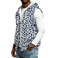 thumbnail image 3 of FENGYOU Mens Sleeveless Zip Up Hoodie Vest Casual Athletic Hooded Jacket with Leopard Print Lightweight Fleece Outerwear Sky Blue XL, 3 of 5