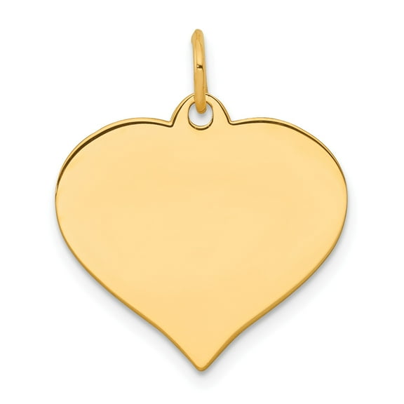 10K Heart Disc Charm in 10k Yellow Gold