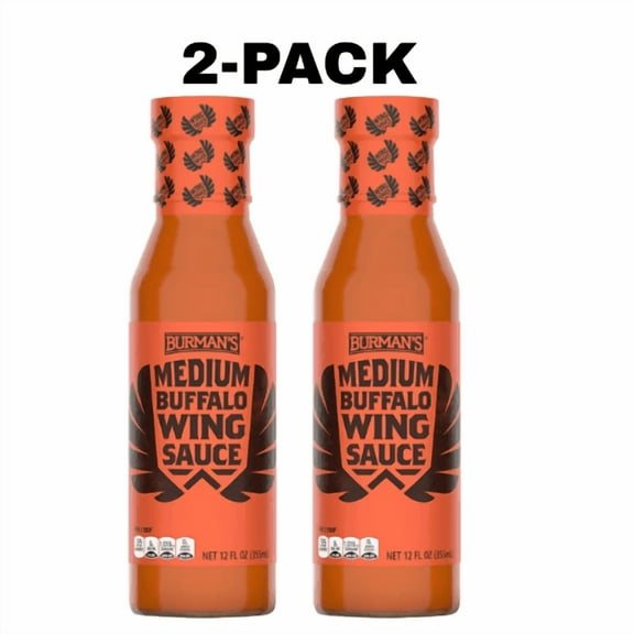 Burman's Medium Wing Sauce, 12 oz, 2-Pack