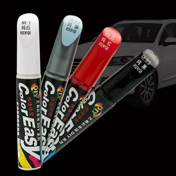 Pluma de pintura para reparación de arañazos de coche - Marcador de retoque de 12 ml para arañazos y remolinos menores, secado rápido, 4 opciones de color, aplicación sencilla