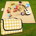 thumbnail image 1 of Manta De Picnic Amarilla Estera De Playa Impermeable Estera De Picnic Tela Escocesa Liviana Lavable con Asa Adecuada para Caminatas Acampar Al Aire Libre, Parque 150 Cm * 200 Cm, 1 of 4