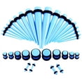 thumbnail image 1 of Ear Gauge Stretching Kit Taper Kit with Plugs Double O-Rings 14G-00G Acrylic Ear Stretching Kit Tapers Plugs Tunnels Gauges Expander Piercing Set,36Pcs, 1 of 5