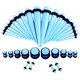 thumbnail image 1 of Kit de dilatación de orejas, dilatadores, dilatadores, dilatadores, dilatadores, dilatadores, tapones, juntas tóricas dobles, acrílico, 14G-00G, 36 unidades, 1 of 5