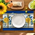 thumbnail image 3 of Sm:)e Lemon Summer Placemats Set of 4,Summer Holiday Tasty Fruit Healthy Fruit Vintage Watercolor Rustic Botanic Table Cover,12 x 18 Inch, 3 of 7