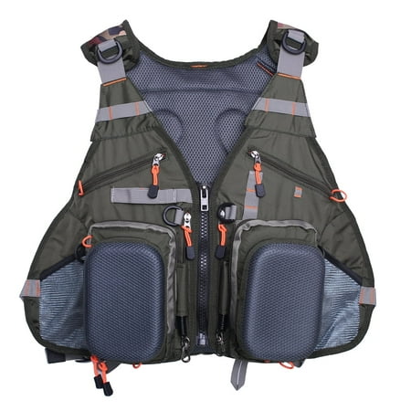 Kylebooker Fly Fishing Vest Pack Adjustable Unisex Green