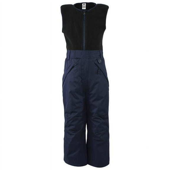 Hudson Baby Unisex Snow Bib Overalls with Fleece Top, Navy, 2 Toddler