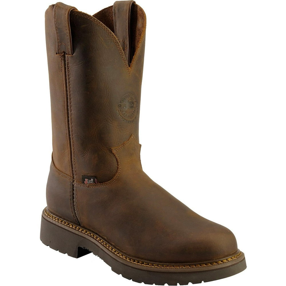 JUSTIN - Men's Justin J-Max Rugged Bay Gaucho Pull On Work Boots Made In USA 4444 - Walmart.com