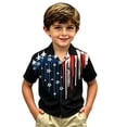 thumbnail image 4 of WEIGFI Toddler Baby Boys T-Shirts Independence Day American Flag Graphic Print Patriotic Short Sleeve Casual Summer Lapel Cute Beach Top,Black2,14-15 Years, 4 of 4
