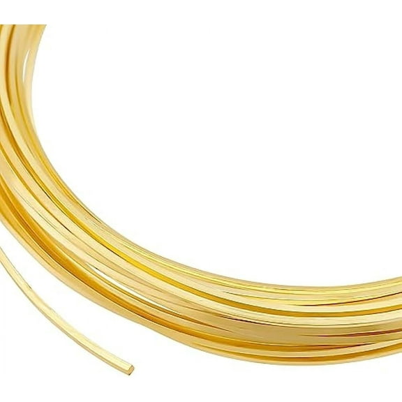 16.4Feet 14K Gold Plated Square Copper Wire 20 Gauge Gold Copper Wire for Jewelry Beading Craft Work