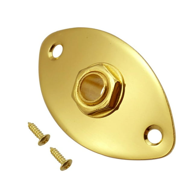 Milaget Ovale Sortie Plaque d'Entrée Prise jack pour Guitare Électrique Basse d'Or avec Vis