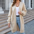 thumbnail image 5 of Vedolay Women's Sweaters Long Sleeve Knit Sweater Open Front Cardigan Outerwear Khaki,L, 5 of 5