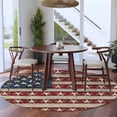 thumbnail image 4 of 5ft Round Rug, Coastal American Flag Non-Skid Rubber Backing Large Area Rugs - Living Room Bedroom Home Office, Starfish Vintage USA Flag Indoor Floor Mat Carpets Washable Rug, 4 of 9