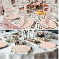 thumbnail image 4 of Pink Plastic Plates with Gold Rim Heavy Duty Disposable Plates for Dessert, Appetizer, Holiday, Wedding, Party (120 Pcs, Pink), 4 of 7