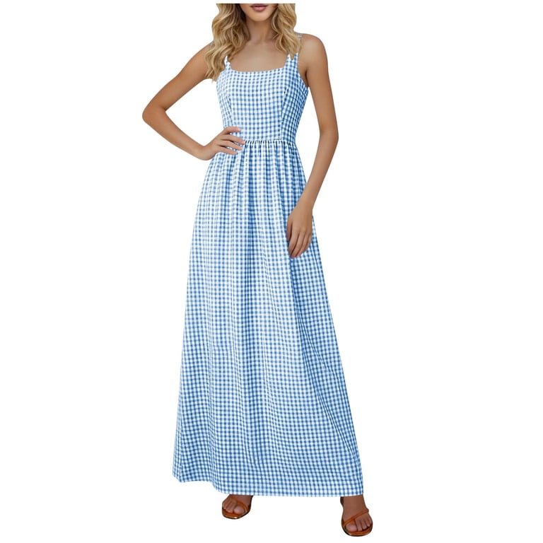 blue checkered maxi dress Cartmel Check Maxi Dress | NAVY | Womens