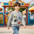 thumbnail image 6 of Spazoro Toddler Boys 100% Cotton Sweatshirts, Crew Neck Long Sleeve Shirt Cute Cartoon Print Fall Causual Pullover Tops for Sports Mint Green Size 4-5 T, 6 of 9