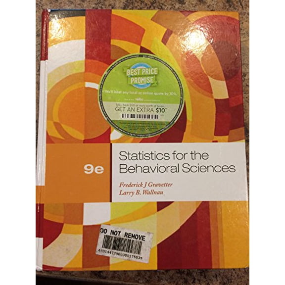 Pre-Owned Statistics for the Behavioral Sciences, 9th Edition, 9781111830991, 1111830991, Hardcover, 9th edition